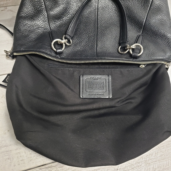 Coach F36675 Pebble Leather Kelsey Satchel Handbag Black with Silver Hardware - Picture 15 of 16